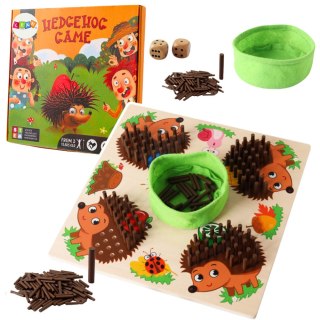 LEAN Toys Gra Jeżyk Planszowa Logiczna Nauka Liczenia Drewniana