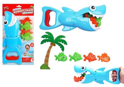 LEAN Toys Gra Kąpielowa Zestaw Rekin Łowca Rybek Niebieski