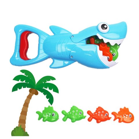 LEAN Toys Gra Kąpielowa Zestaw Rekin Łowca Rybek Niebieski