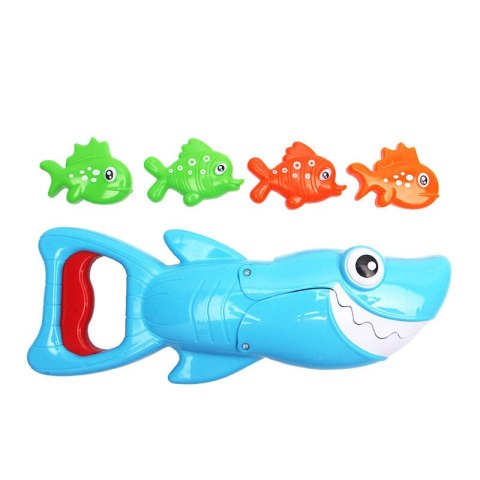 LEAN Toys Gra Kąpielowa Zestaw Rekin Łowca Rybek Niebieski