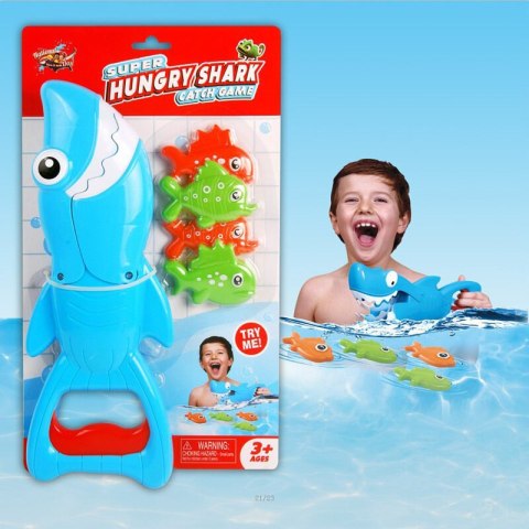 LEAN Toys Gra Kąpielowa Zestaw Rekin Łowca Rybek Niebieski