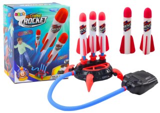 LEAN Toys Gra Potrójna Wyrzutnia Katapulta Rakiet Piankowych Pompka