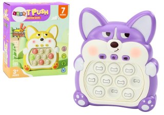LEAN Toys Gra Zręcznościowa Konsola Pop-It Lisek 7 Trybów Gry Fioletowy Sensoryczna