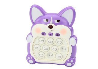 LEAN Toys Gra Zręcznościowa Konsola Pop-It Lisek 7 Trybów Gry Fioletowy Sensoryczna
