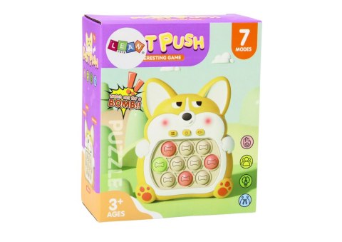 LEAN Toys Gra Zręcznościowa Konsola Pop-It Lisek 7 Trybów Gry Fioletowy Sensoryczna