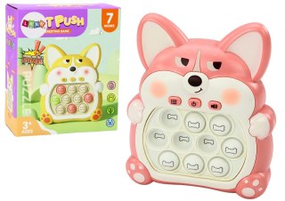 LEAN Toys Gra Zręcznościowa Konsola Pop-It Lisek 7 Trybów Gry Różowy Sensoryczna