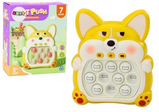 LEAN Toys Gra Zręcznościowa Konsola Pop-It Lisek 7 Trybów Gry Żółty Sensoryczna