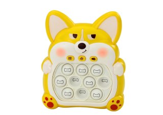 LEAN Toys Gra Zręcznościowa Konsola Pop-It Lisek 7 Trybów Gry Żółty Sensoryczna