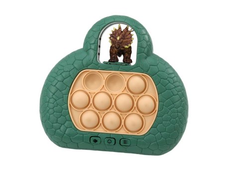 LEAN Toys Gra Zręcznościowa Pop It Dinozaur Konsola 4 Tryby Gry Zielona