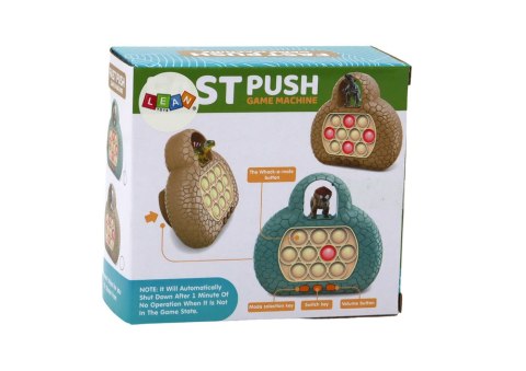 LEAN Toys Gra Zręcznościowa Pop It Dinozaur Konsola 4 Tryby Gry Zielona