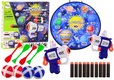 LEAN Toys Gra Zręcznościowa Tarcza Pistolety Strzałki Kulki Kosmos