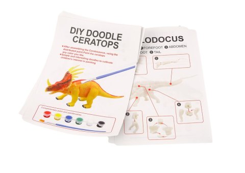 LEAN Toys Jajo Z Dinozaurami Do Malowania Farbki Pędzelki DIY Zielony