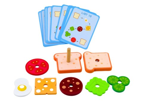 LEAN Toys Kanapka Drewniana 8 El Karty Z Przepisami 10 Szt