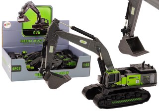 LEAN Toys Koparka Gąsienicowa Metalowa Łyżka 1:55 Czarno-Zielona