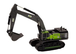 LEAN Toys Koparka Gąsienicowa Metalowa Łyżka 1:55 Czarno-Zielona