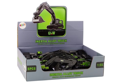 LEAN Toys Koparka Gąsienicowa Metalowa Łyżka 1:55 Czarno-Zielona