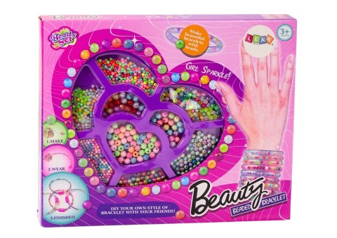 LEAN Toys Koraliki Do Biżuterii Bransoletka DIY Kolorowe Zestaw Kreatywny