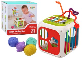LEAN Toys Kostka Edukacyjna Dla Niemowląt Sorter Klocki Cymbałki 7w1