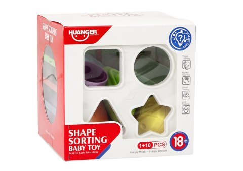 LEAN Toys Kostka Edukacyjna Sorter Dla Niemowląt Klocki Kolorowa