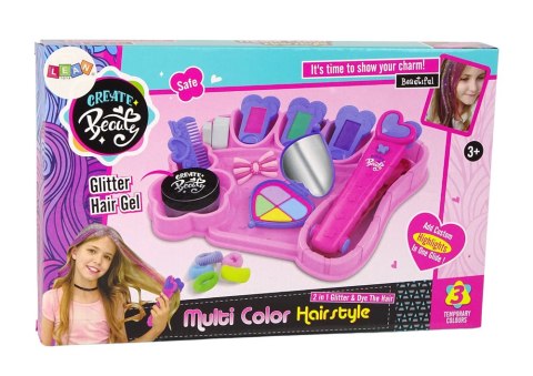 LEAN Toys Kreda Do Malowania Włosów Pasemka Kolorowe Prostownica Akcesoria