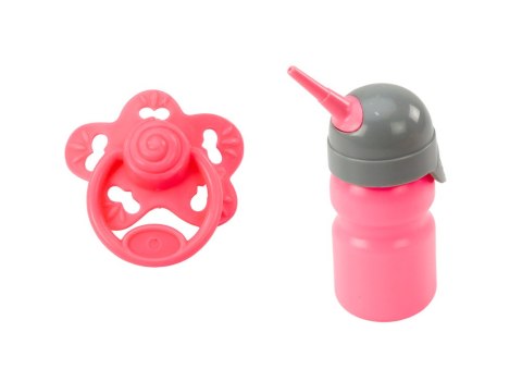 LEAN Toys Lalka Bobas W Różowej Piżamce Siusiająca Butelka Smoczek Dźwięki