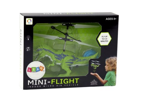 LEAN Toys Latający Dinozaur Helikopter Sterowany Ręką Czujnik Zielony