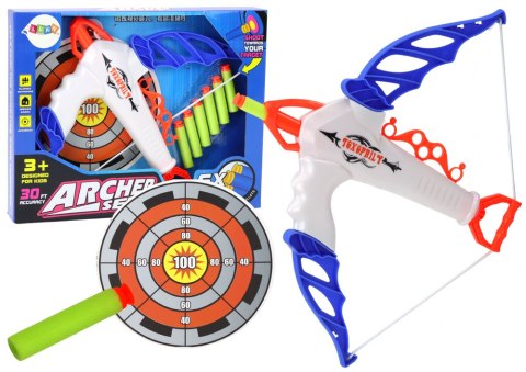 LEAN Toys Łuk z Tarczą Na Miękkie Strzałki z Przyssawką 6 Sztuk