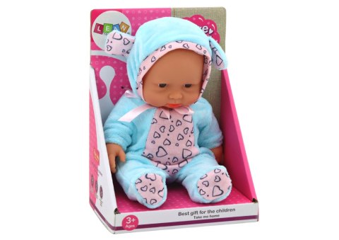 LEAN Toys Mała Lalka Bobas Ubranko Czapeczka Kokardka Uszy Niebieski