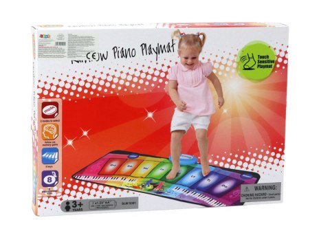 LEAN Toys Mata Muzyczna Taneczna Edukacyjna Pianinko Tęczowe