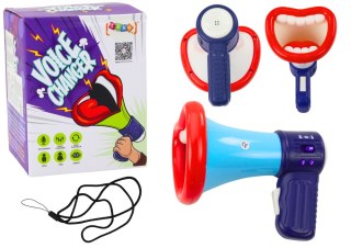 LEAN Toys Megafon Zmieniacz Głosu Nagrywanie Trzy Tryby Głosu Usta Niebieski