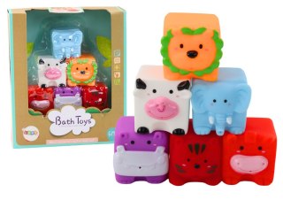 LEAN Toys Miękkie Klocki Edukacyjne Do Kąpieli Zwierzęta