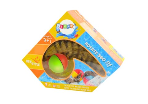 LEAN Toys Piłka z Puszystą Fretką Ogon Zabawka Interaktywna Do Kąpieli
