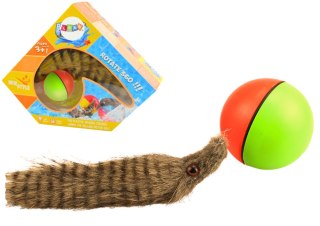 LEAN Toys Piłka z Puszystą Fretką Ogon Zabawka Interaktywna Do Kąpieli