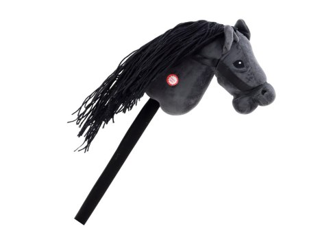 LEAN Toys Pluszowa Głowa Konia Na Kiju Hobby Horse Koń Długowłosy Czarny Dźwięki