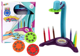 LEAN Toys Projektor Do Rysowania 3 Wymienne Dyski Pisaki Fioletowy