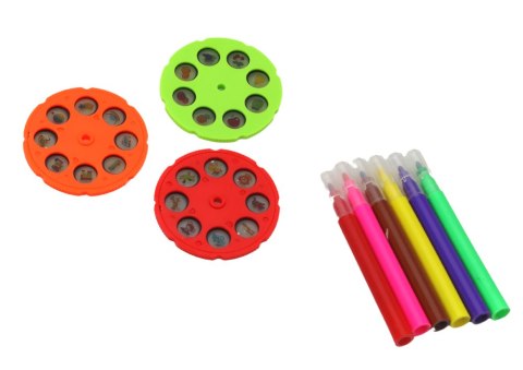 LEAN Toys Projektor Do Rysowania 3 Wymienne Dyski Pisaki Fioletowy