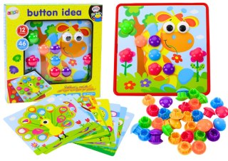 LEAN Toys Puzzle Obrazkowe Kolorowe Przyciski Do Uzupełniania 12 Obrazków
