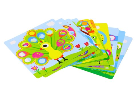 LEAN Toys Puzzle Obrazkowe Kolorowe Przyciski Do Uzupełniania 12 Obrazków