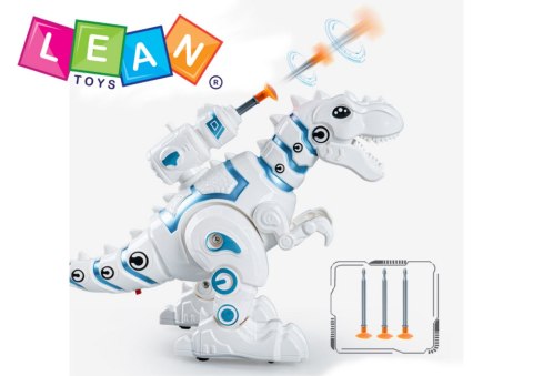 LEAN Toys Robot Dinozaur Z Wyrzutnią Strzałek Światła Dźwięki Biały