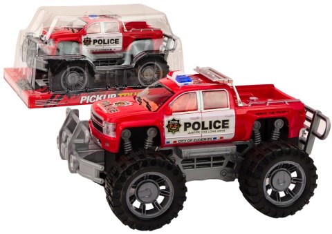LEAN Toys Samochód Policyjny Pickup Czerwony Terenowy Wóz Policji
