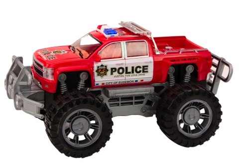 LEAN Toys Samochód Policyjny Pickup Czerwony Terenowy Wóz Policji