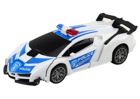 LEAN Toys Samochód R/C Policyjny 2w1 Auto Robot Dźwięki Światła