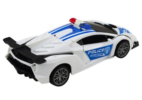 LEAN Toys Samochód R/C Policyjny 2w1 Auto Robot Dźwięki Światła