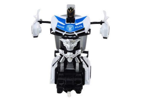 LEAN Toys Samochód R/C Policyjny 2w1 Auto Robot Dźwięki Światła