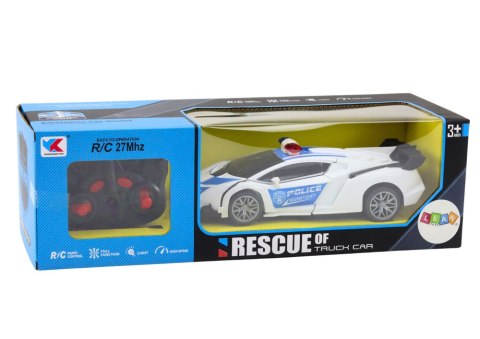 LEAN Toys Samochód R/C Policyjny 2w1 Auto Robot Dźwięki Światła
