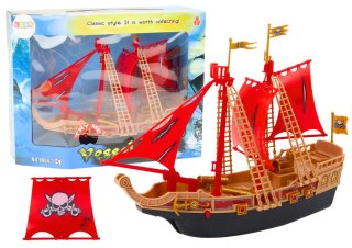 LEAN Toys Statek Piracki Światła Dźwięki Kółka Czarny
