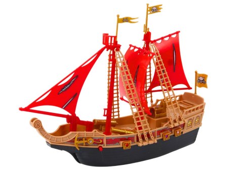 LEAN Toys Statek Piracki Światła Dźwięki Kółka Czarny