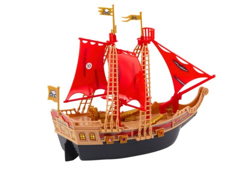 LEAN Toys Statek Piracki Światła Dźwięki Kółka Czarny
