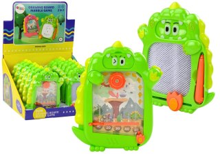 LEAN Toys Tablica Do Rysowania Gra Kieszonkowa 2w1 Dinozaur Zielony