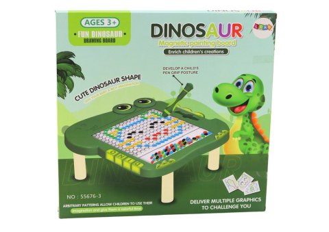 LEAN Toys Tablica Magnetyczna Edukacyjna Dinozaur Pad Układanka Zielona
